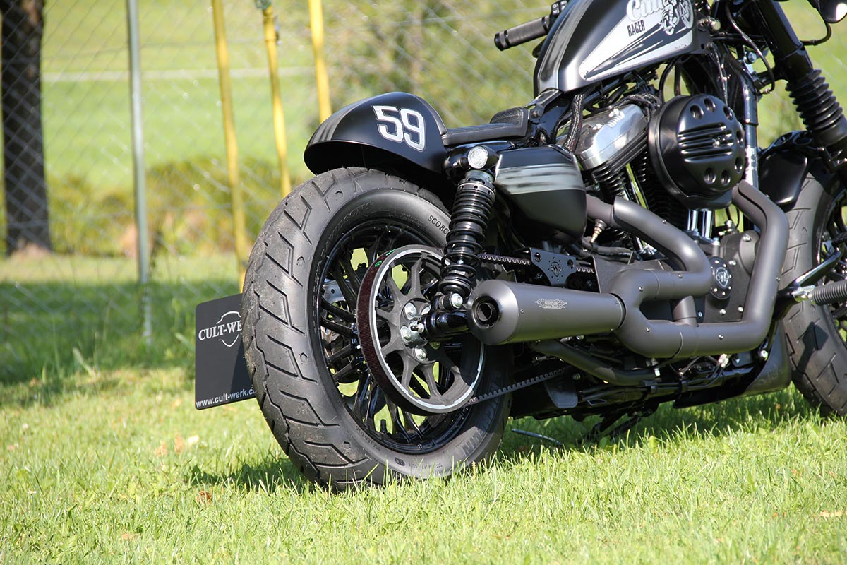 HARLEY SPORTSTER - Heckfender CAFE RACER (BJ. SPO ab 2004 bis aktuell, lackierfähig inkl. Sitz)