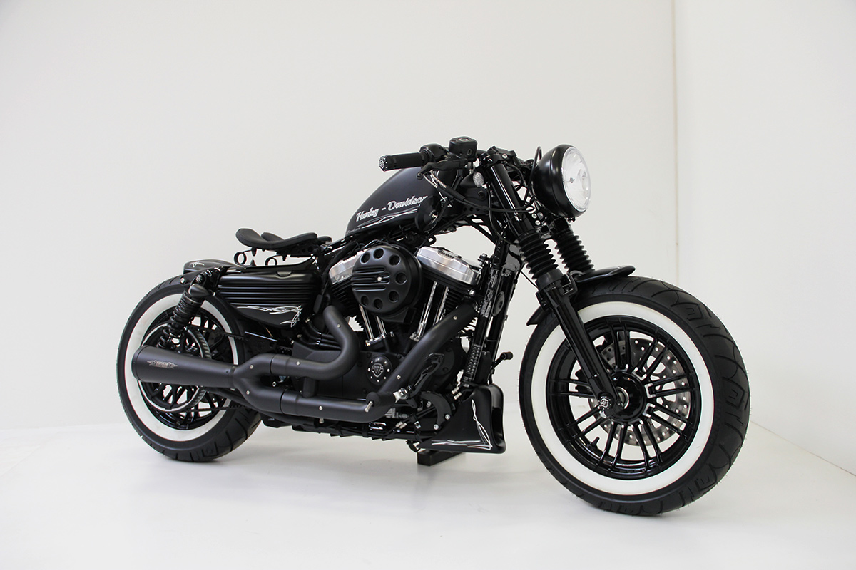 7" Scheinwerfer, schwarz mit Klarglas (passend für Harley-Davidson Modelle: Sportster)