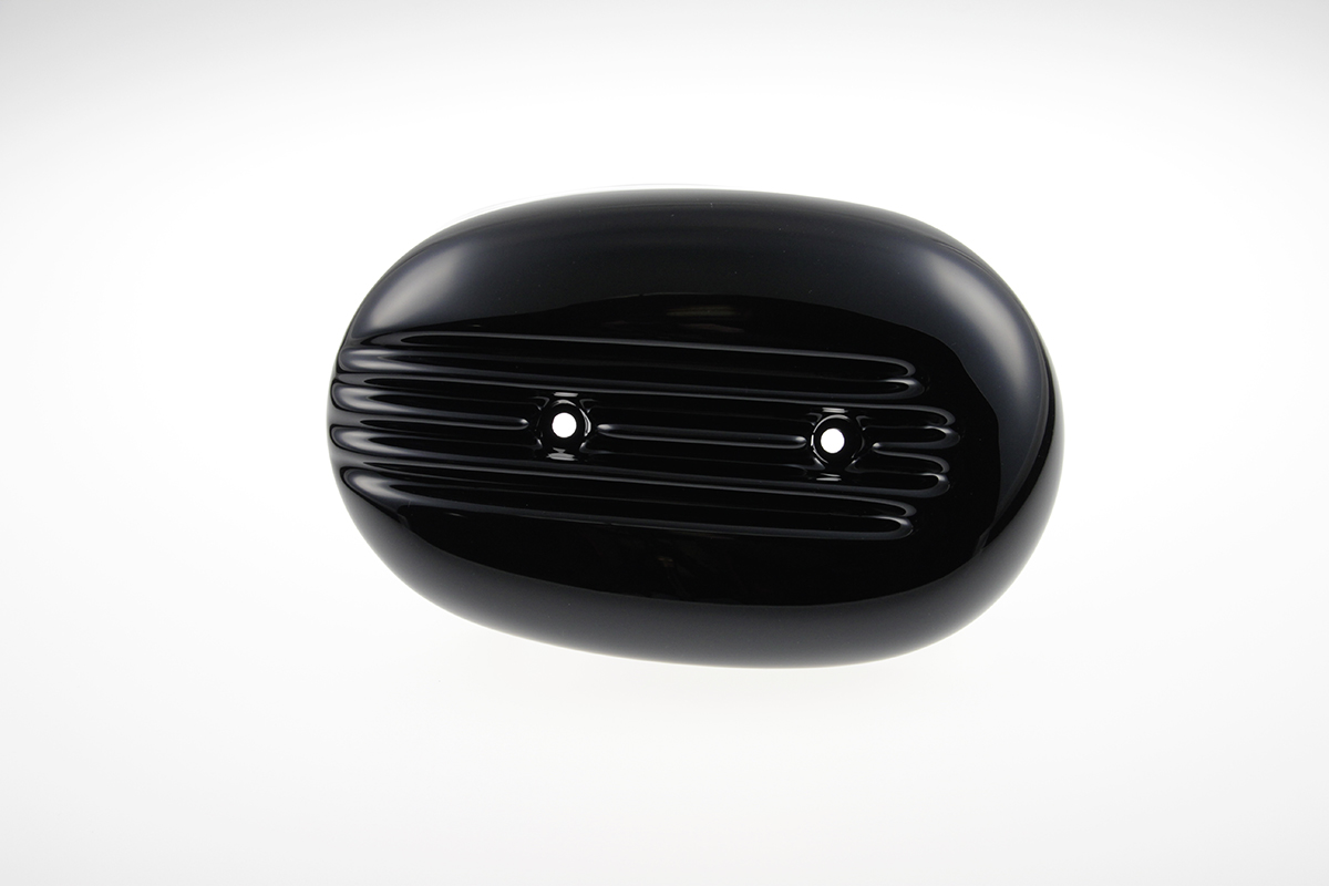 HARLEY SPORTSTER - Luftfilterdeckel FIN (BJ. SPO 04 bis 15 + Roadster bis aktuell, schwarz glänzend)