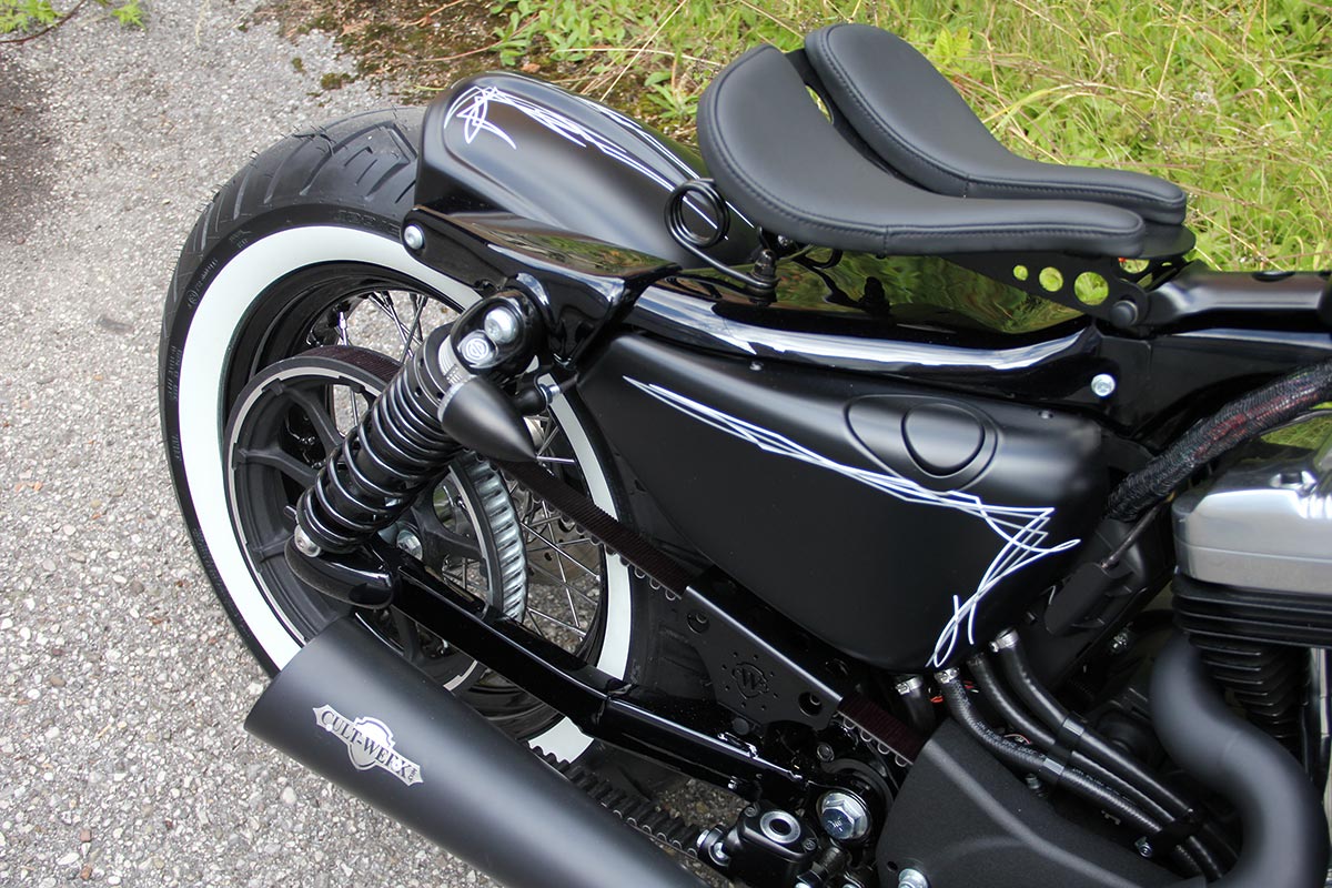 HARLEY SPORTSTER - Heckfender OLD SCHOOL (BJ. SPO ab 2004 bis aktuell, schwarz glänzend)