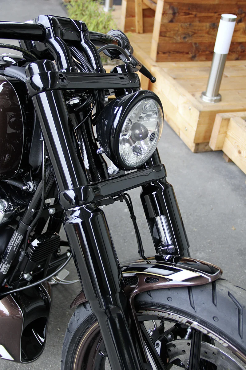 Gabel Verkleidung Cover schwarz smooth für Harley FL Softail